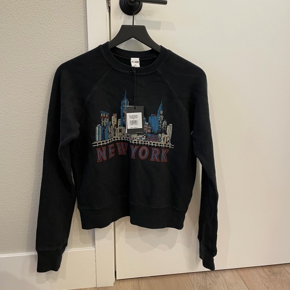 NWT! Re/Done Black New York Skyline Sweatshirt - Picture 1 of 3